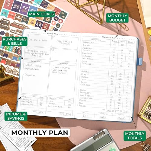 GoGirl Budget Planner – Monthly Financial Planner Organizer Budget Book. Expense Tracker Notebook Journal to Control Money, Compact (Light Blue) - Image 3