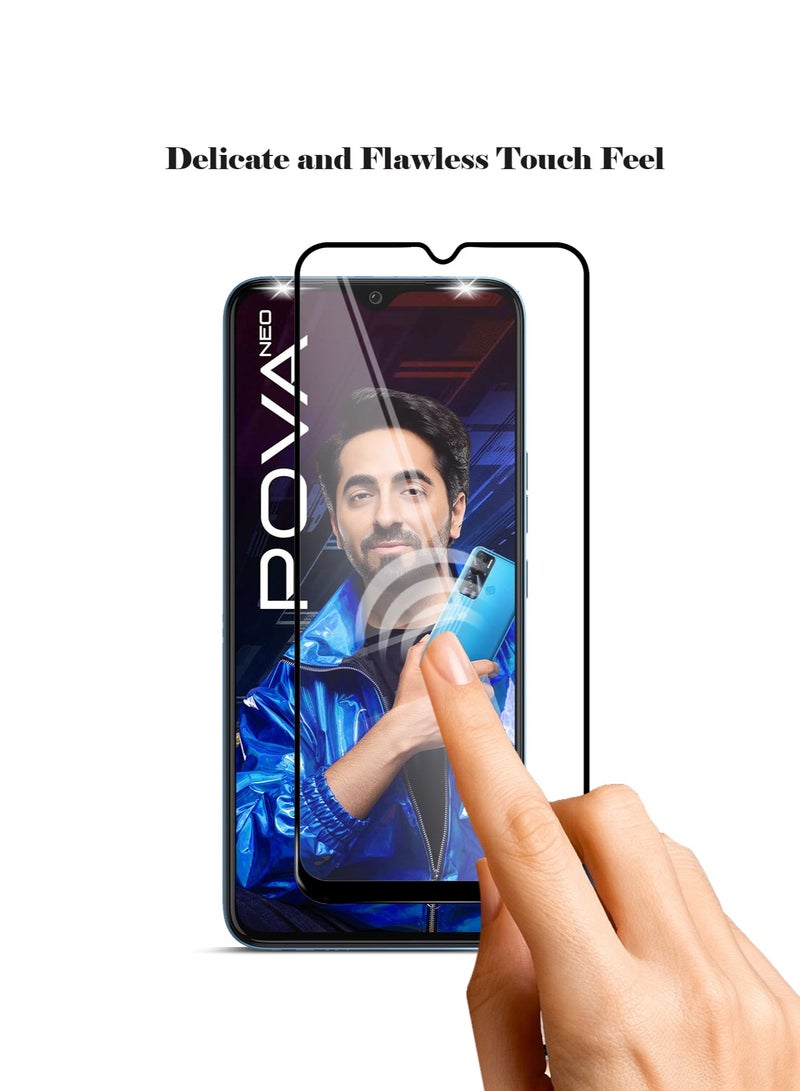 Techie 10D Full Cover 9H Hardness HD Tempered Glass Screen Protector for Tecno Pova Neo - Anti-Scratch, Anti-Fingerprint, and Bubbles Free Technology - Image 4