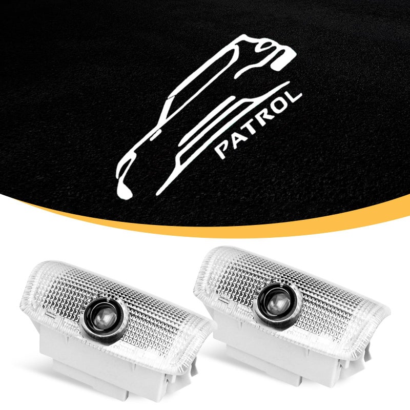 JCRNBU 2PCS Car Door Lights Logo for Patrol 20122018 Puddle LED Welcome Accessories Courtesy Ghost Shadow Light