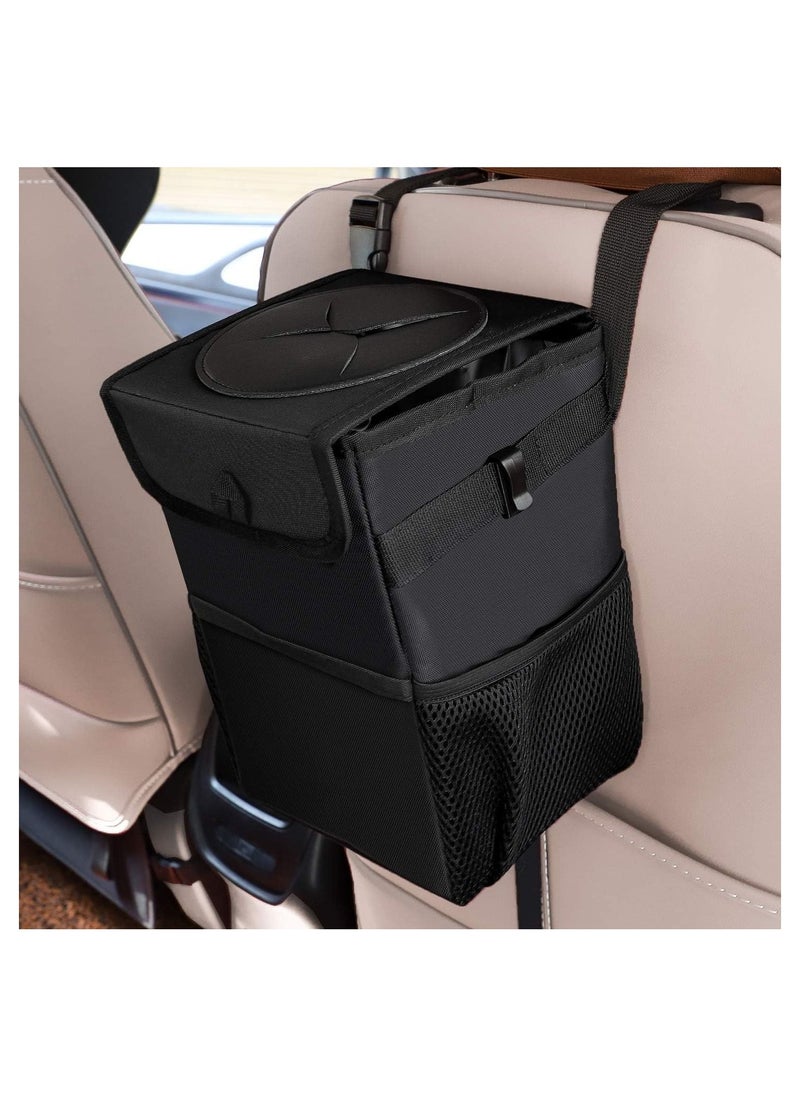 Toby's Car Trash Cans With Lid Multipurpose Garbage Bag And 3 Storage Pockets  - Image 1