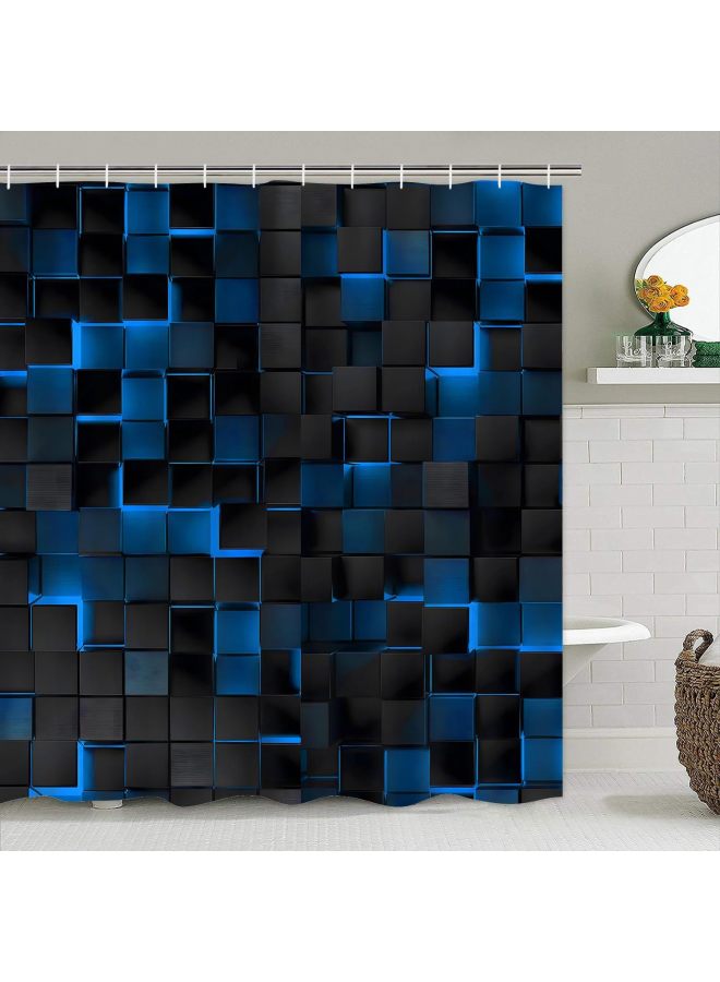 Plaid Waterproof Shower Curtain, Mildew-proof Bathroom Toilet Shower Parion Curtain