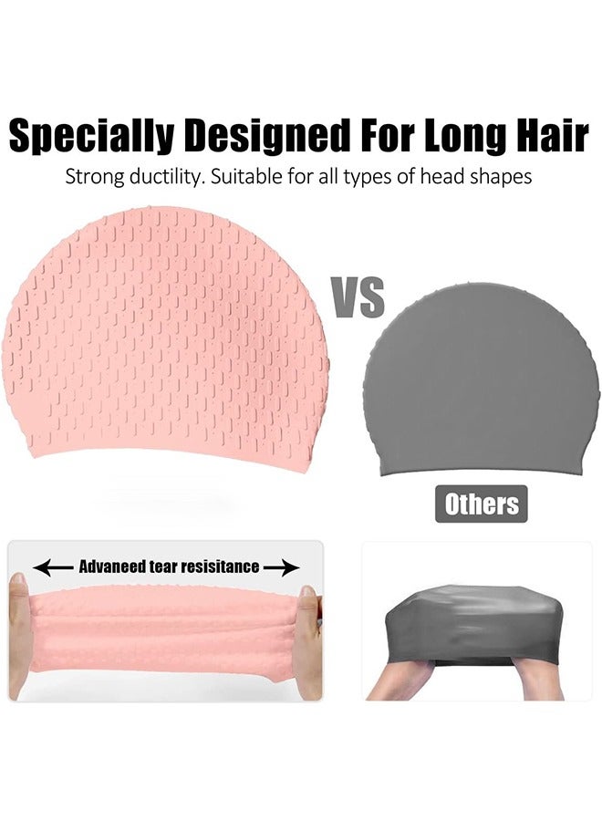 HS Silicone Swim Cap With 3D Ergonomic Beautiful Design For Men, Girls, Ideal For Curly Short Medium Long Hair, Protecting Hair From Chlorine, Bacteria, Sand In The Water, Odorless And Comfortable - Image 4