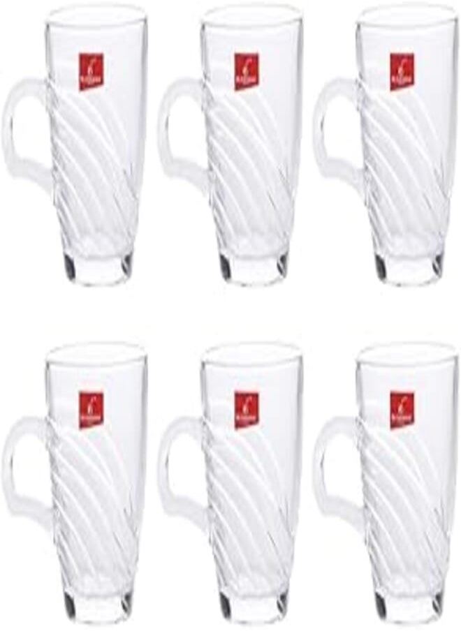 Blinkmax Tea and Nescafe mug set, 6 pieces, pure glass, the famous Blank Mix brand, B109-1 