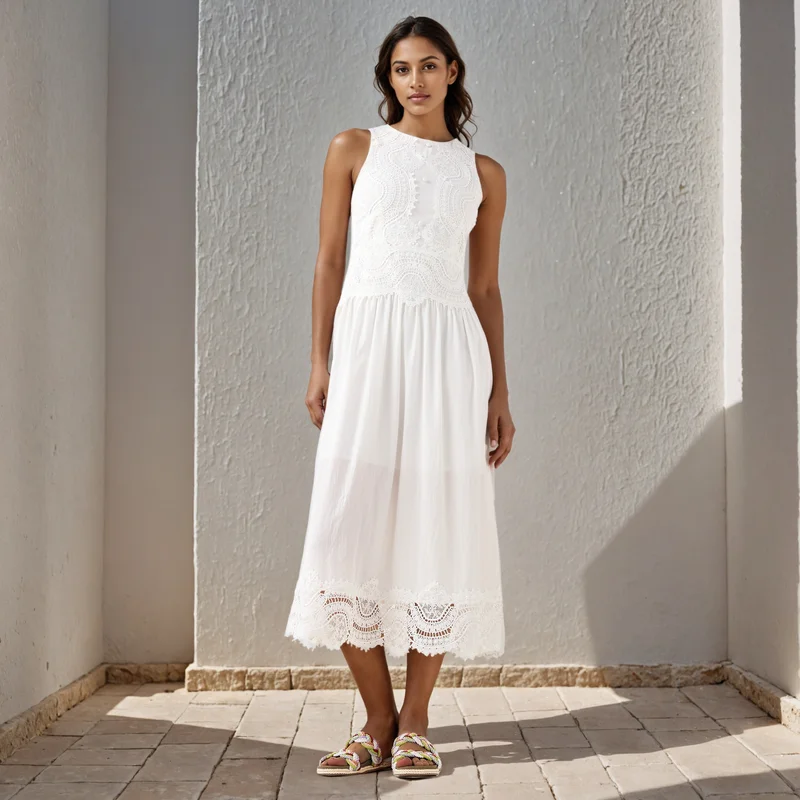 2Xtremz 2Xtremz Lace Detail Sleeveless Midi Dress