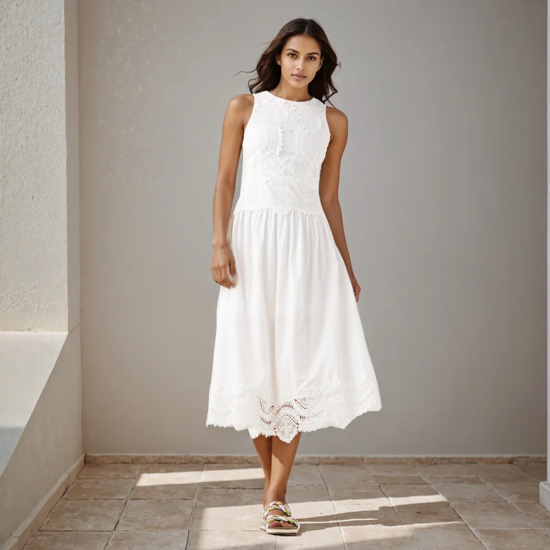 2Xtremz 2Xtremz Lace Detail Sleeveless Midi Dress