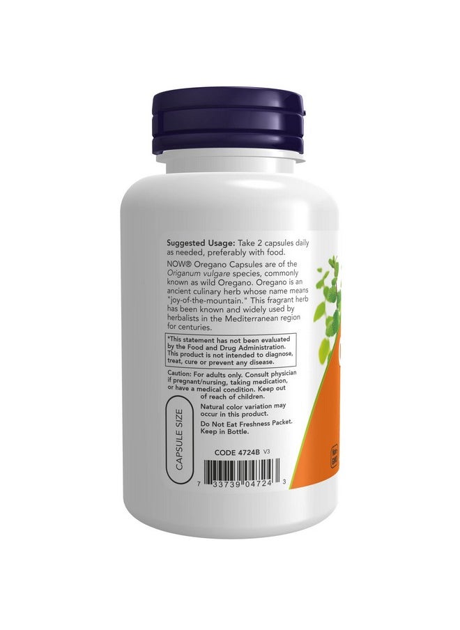 now Supplements Oregano (Origanum Vulgare) 450 Mg Free Radical Scavenger* 100 Veg Capsules  - Image 3