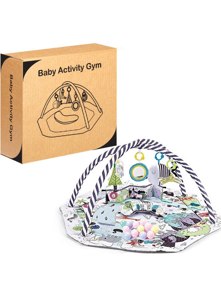 Baby Play Gym & Activity Mat Washable Baby Activity Play Mat with 18 Balls Infant Play Mat & Sensory Development Mat for Toddler