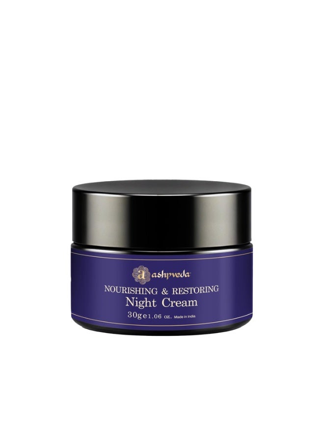 Ashpveda Sandalwood & Saffron Nourishing and Restoring Night Cream | Anti Aging Cream Reduces Fine Lines & Wrinkles | Oil Free & Non Sticky Moisturizer | For Glowing Youthful All Skin Type (30 gm) - Image 1