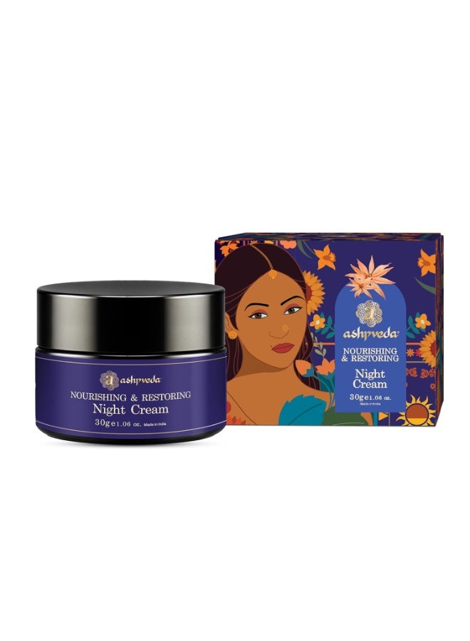 Ashpveda Sandalwood & Saffron Nourishing and Restoring Night Cream | Anti Aging Cream Reduces Fine Lines & Wrinkles | Oil Free & Non Sticky Moisturizer | For Glowing Youthful All Skin Type (30 gm) - Image 3