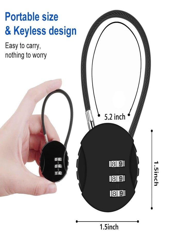 DRIVIJI Luggage Number Lock, Combination Lock Padlock 3 Digit Outdoor Waterproof Padlock for School Gym Locker, Sports Locker, Fence, Toolbox, Gate, Case, Hasp Storage (Pack of 2 - Black, Silver) - Image 2