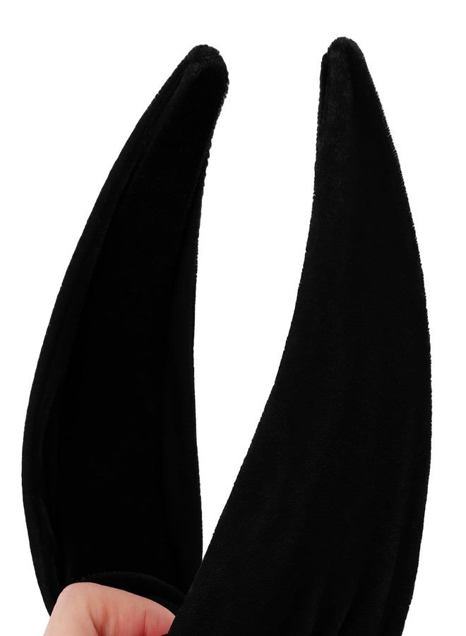 YISSION Velvet Knotted Headbands for Women Non Slip Wide Head Band Black Headband Fashion Top Knot Hairband Hair Accessories for Women Girls - Image 4