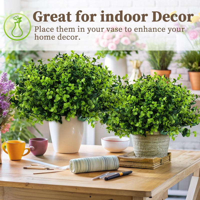 ColoPlay 20 Bundles Artificial Greenery Boxwood Plants, Fake Plant for Garden Porch, Window Box, Home Wedding, Farmhouse, and Indoor Outdoor Decoration - Image 4
