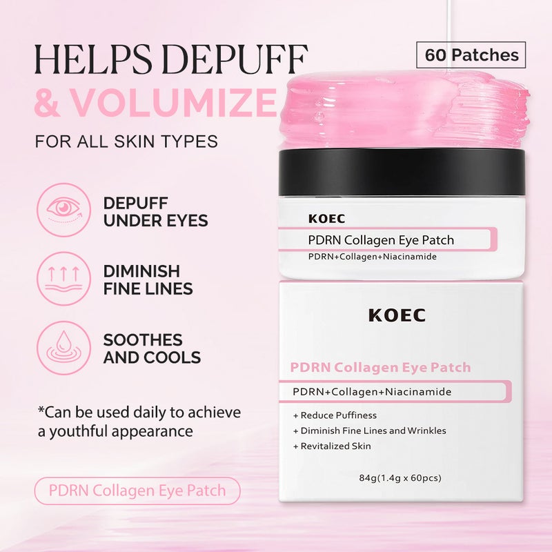 Koec Collagen Pdrn Eye Mask 60Pcs Niacinamide Hydrating Moisturizing Nourishing Eye Mask Sale - Image 3