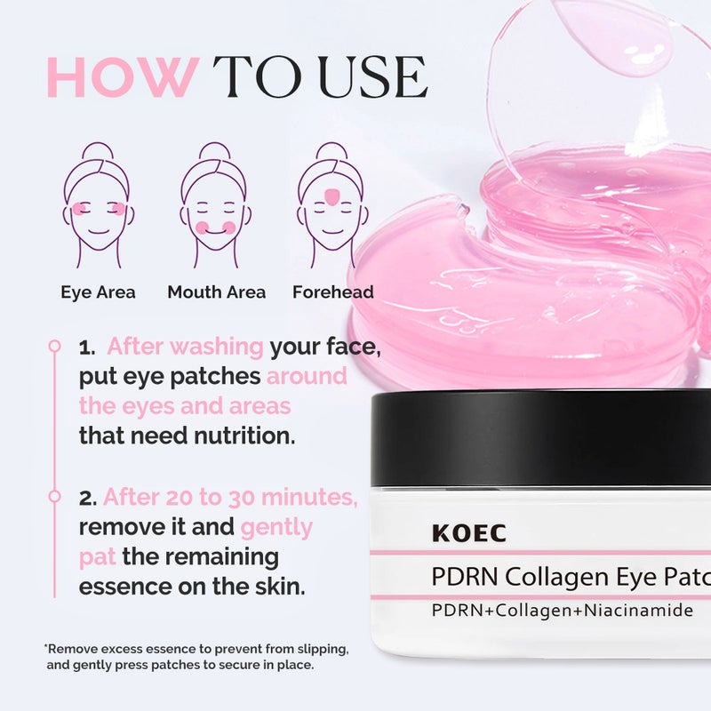 Koec Collagen Pdrn Eye Mask 60Pcs Niacinamide Hydrating Moisturizing Nourishing Eye Mask Sale - Image 5