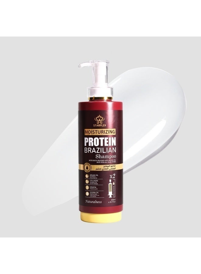 STARPLEX Deep Repair & Anti-Hair Fall Strengthening Brazilian Protein Moisturizing Shampoo for Women 830ml | with Argan Oil, Keratin, Collagen & Jojoba | Salon Professional for All Hair Types - Image 5