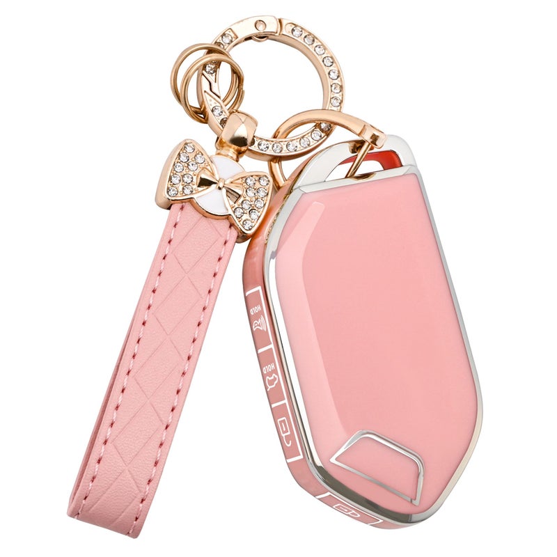 TECARATE for kia Key Fob Cover - 5 Button Soft TPU Key Case Protection Fit for Kia Telluride (2023-2025), Sorento, K5 GT-Line, EV5 Smart Remote Key(Pink) - Image 1