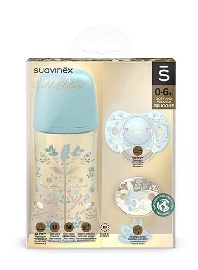 SUAVINEX Suavienx Gift Set|270ml|+0-6M|Gold Blue|Physiological|Pack of 3 - Image 1