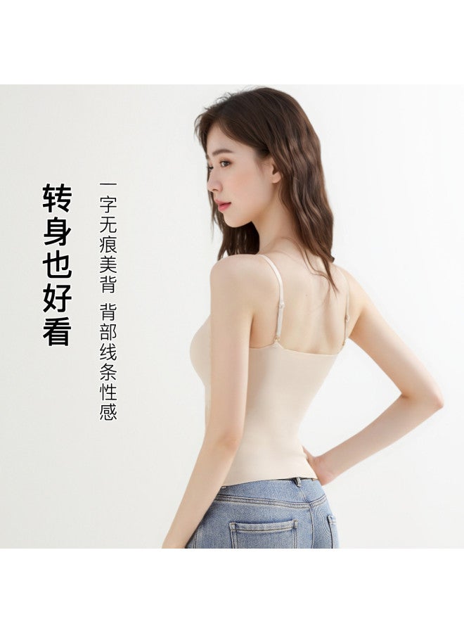 Moonbadi Thin, Breathable Bralette With Built-In Padded Inserts, Non-Padded Strappy Camisole For Women, No Gap Design - Image 5