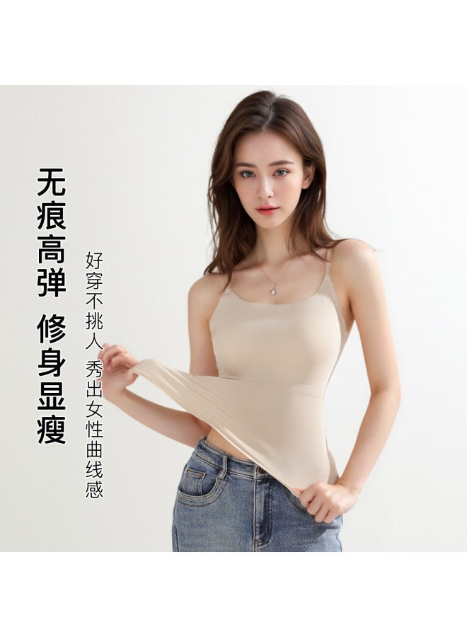 Moonbadi Thin, Breathable Bralette With Built-In Padded Inserts, Non-Padded Strappy Camisole For Women, No Gap Design - Image 4