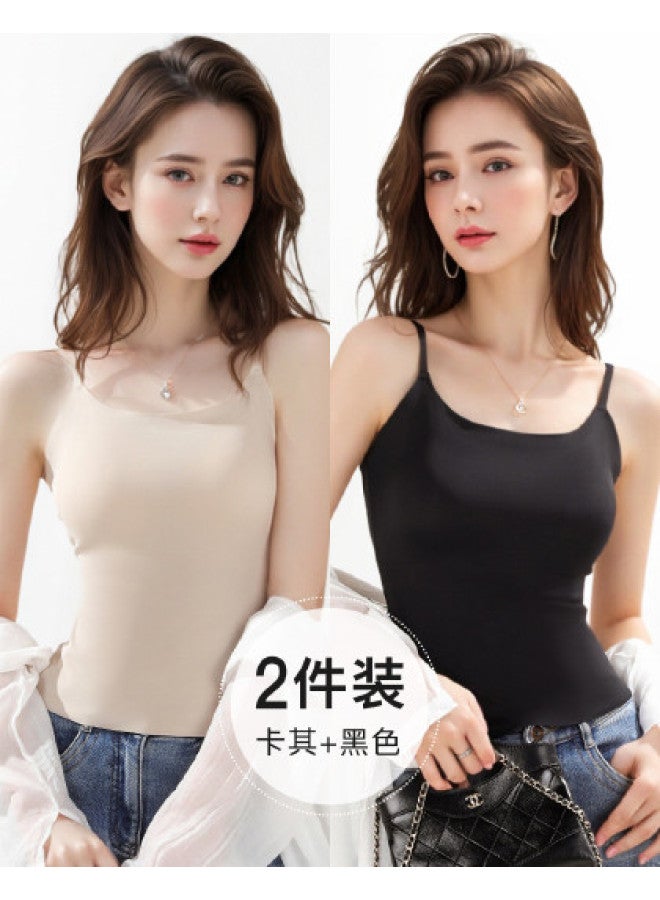 Moonbadi Thin, Breathable Bralette With Built-In Padded Inserts, Non-Padded Strappy Camisole For Women, No Gap Design - Image 1