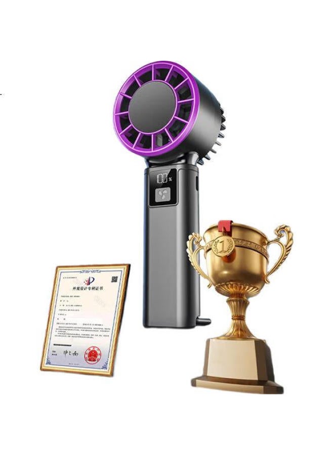 Stiger 100-Speed Turbo Hurricane Handheld Usb Mini Fan, Rechargeable Portable Student Dormitory Desktop Long Battery Life Office Desktop Small Cooling Electric Fan - Image 2