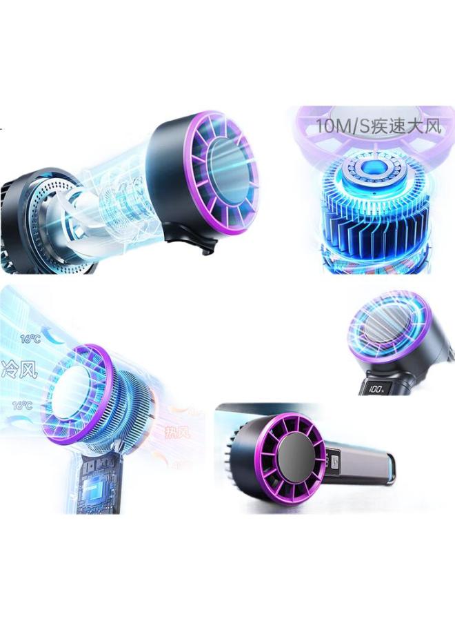 Stiger 100-Speed Turbo Hurricane Handheld Usb Mini Fan, Rechargeable Portable Student Dormitory Desktop Long Battery Life Office Desktop Small Cooling Electric Fan - Image 1