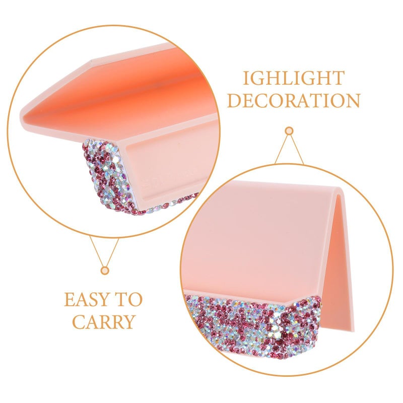 Crystal Rhinestones Vertical Business Card Holder Pink Desktop Card Stand Office Desk Organizer Name Display - Image 4