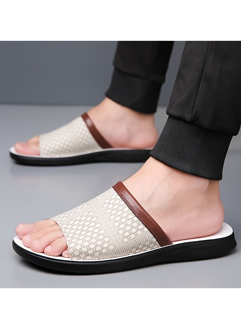 AROAQ Men's Sleek Thin Design Slippers, Non Slip Comfortable Sandals for Indoor and Outdoor Use - Image 1