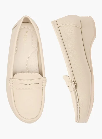 Flora Bella By Shoexpress Women Solid Slip-On Block Heel Loafers