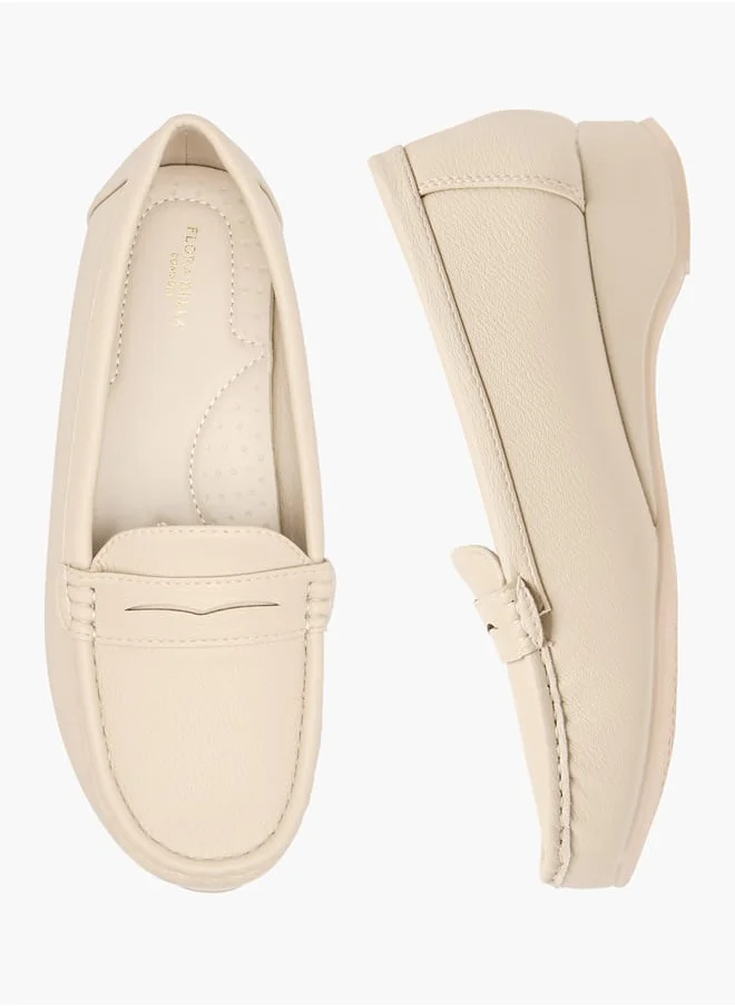 Flora Bella By Shoexpress Women Solid Slip-On Block Heel Loafers