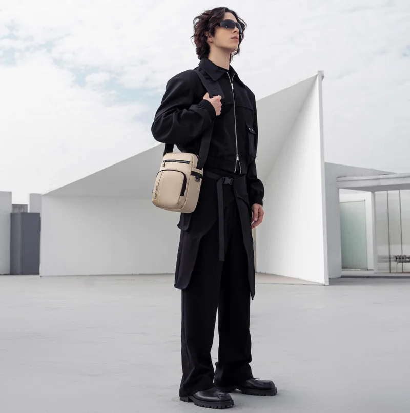 أركتيك هانتر Anti-Theft Sling Bag Water Repellent Durable Stylish Crossbody Bag with Multiple Compartments for Casual/ Daily/ Travel, KB00831, Khaki