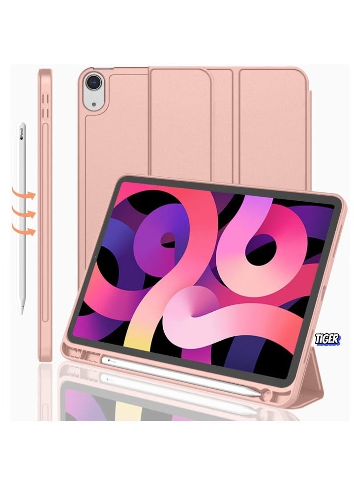 TIGER iPad Air 11 Inch Case M2 2024 – Compatible with iPad Air 5th/4th Generation (2022/2020) 10.9 Inch, Trifold Stand Smart Case with Pencil Holder, Baby Pink - Image 1