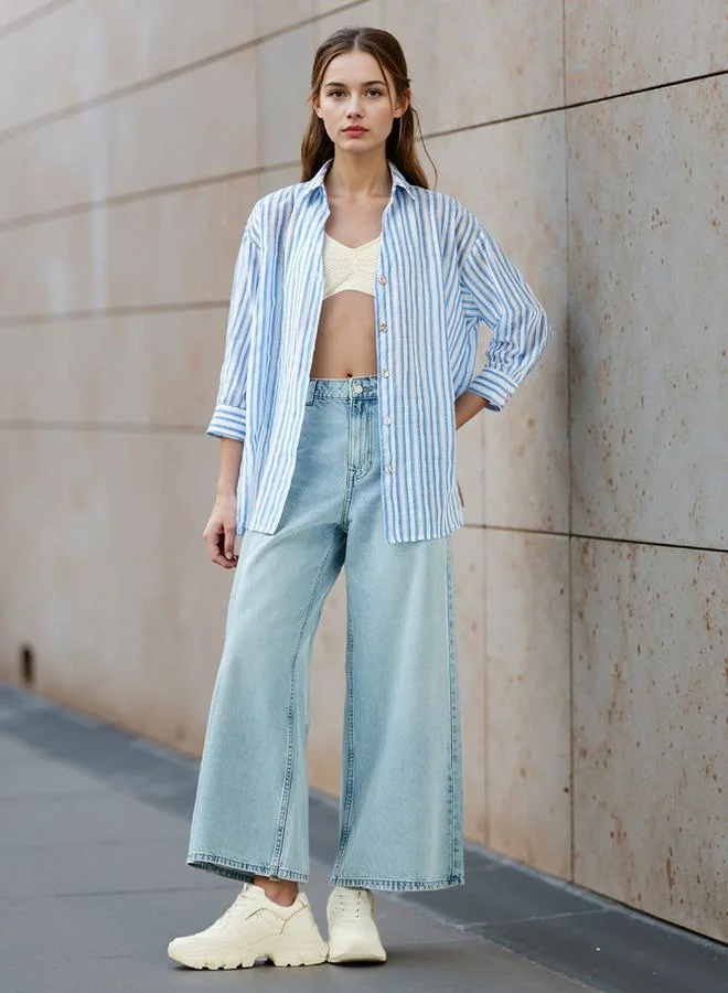 لي كوبر قميص مخطط بنقوش