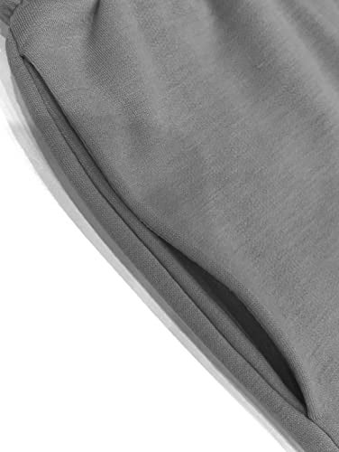 sexycherry Casual Gray 2 Piece Outfits for Women Set Sexy Off Shoulder Long Sleeve Sweatsuits Loose Long Wide Leg Pants Tracksuits with Pockets (2X-Large) - Image 5