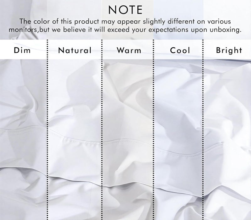 ZOYER 100% Cotton Sheets – Full Size Percale Bedding, Cooling & Breathable, Durable with a Crisp, Soft & Comfortable Feel, 16" Deep Pocket, 4-Piece Set, Bright White - Image 5