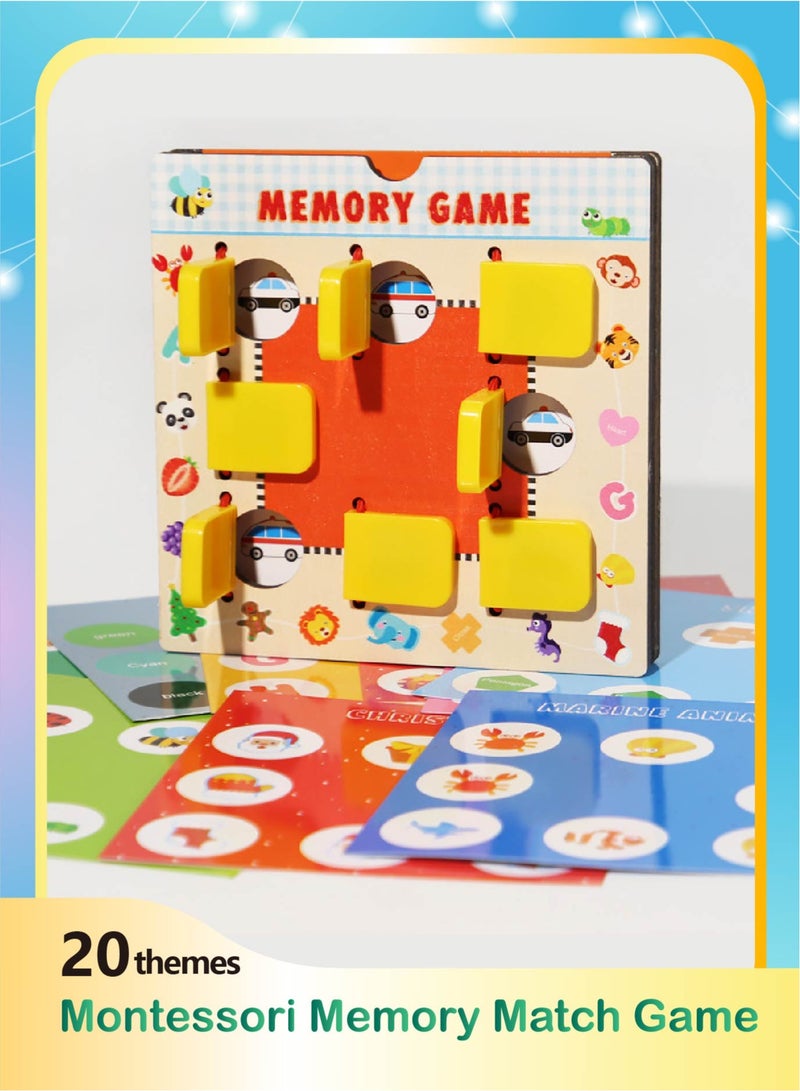 Montessori Memory Match Game - 10 Double-Sided Theme Cards, Cognitive Flip & Find Toy for Kids Brain Development - Image 1