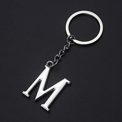 Finrray Initial Letter Keychain Alphabet Key Rings Stainless Steel Letter Charm Keychain for Women (Letter M) - Image 2