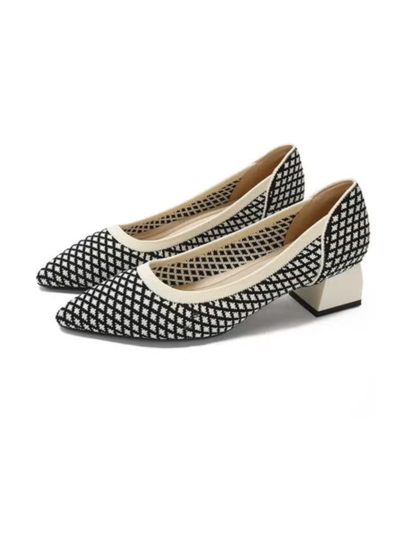 Shougu Single Shoe Women's Thick Heel Versatile Shoes 