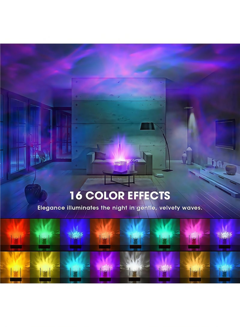 Lesha 16 Colors Water Ripple Night Light, Romantic Table Lamp Gift Starry Sky Projection Light, Creative Bedside Atmosphere Lamp with Remote for Bedrooms, Games, Birthdays, Festivals - Image 5