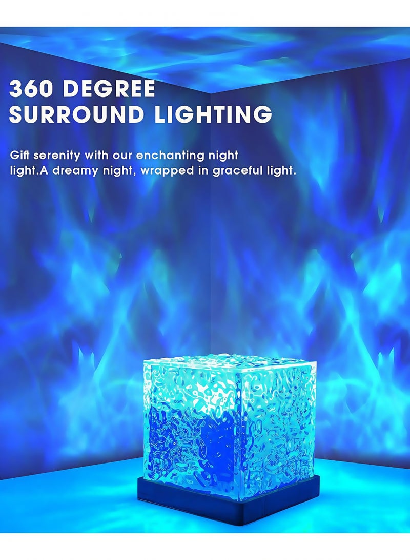 Lesha 16 Colors Water Ripple Night Light, Romantic Table Lamp Gift Starry Sky Projection Light, Creative Bedside Atmosphere Lamp with Remote for Bedrooms, Games, Birthdays, Festivals - Image 4