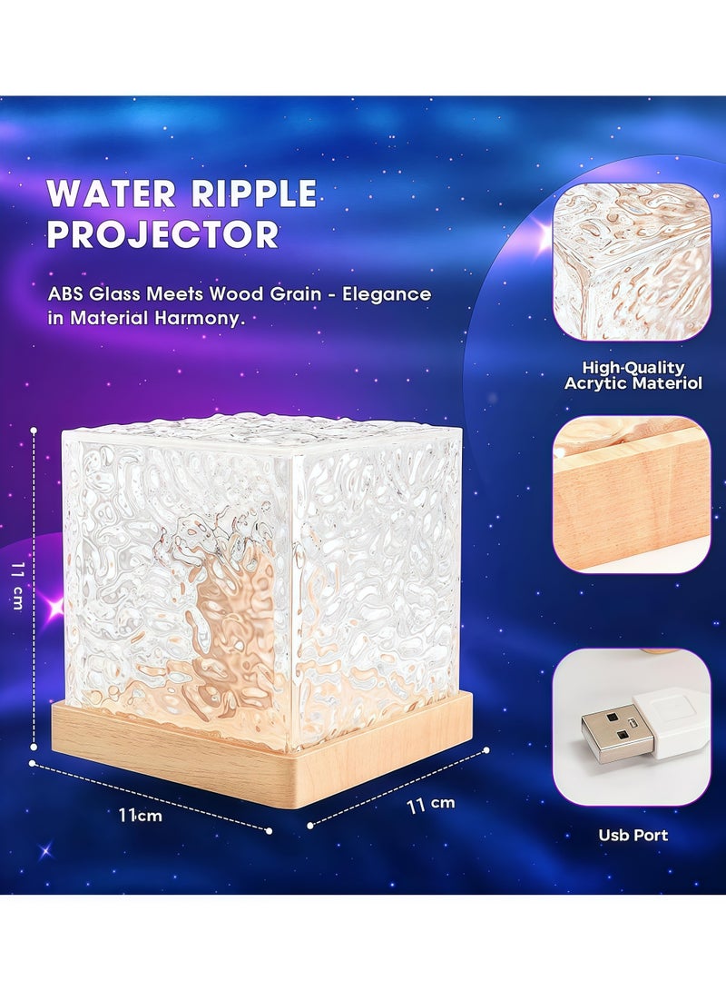 Lesha 16 Colors Water Ripple Night Light, Romantic Table Lamp Gift Starry Sky Projection Light, Creative Bedside Atmosphere Lamp with Remote for Bedrooms, Games, Birthdays, Festivals - Image 2