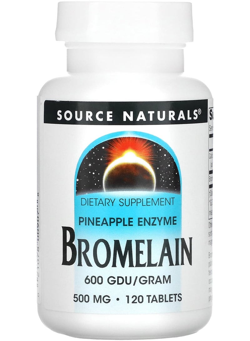 Bromelain 600 GDU/g, 500 mg, 120 Tablets