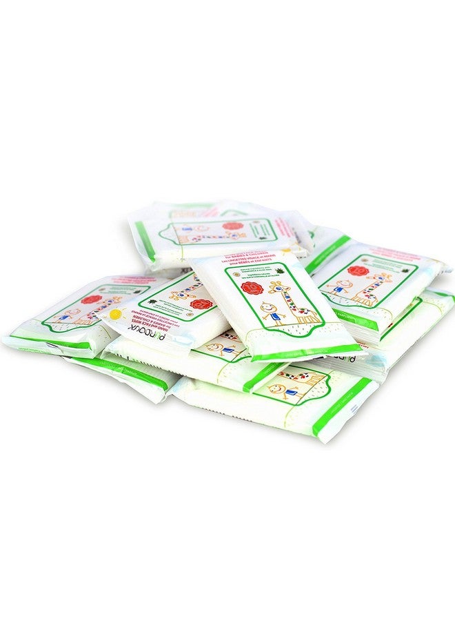 Purdoux Pürdoux™ 100% Cotton Wipes For Babies And Children With Aloe Vera And Chamomile (Box Of Total 120 Wet Wipes In 12 Resealable Sachets 10 Wipes Per Sachet) (1 Box (120 Wipes12 Sachetbox10 Wipessachet)) - Image 5