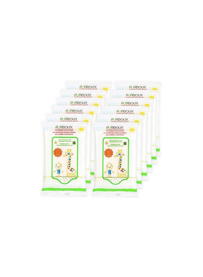 Purdoux Pürdoux™ 100% Cotton Wipes For Babies And Children With Aloe Vera And Chamomile (Box Of Total 120 Wet Wipes In 12 Resealable Sachets 10 Wipes Per Sachet) (1 Box (120 Wipes12 Sachetbox10 Wipessachet)) - Image 2