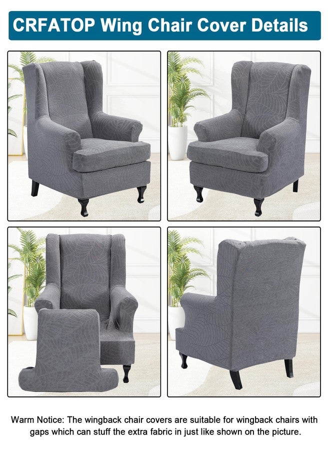 CRFATOP Printed Wing Chair Slipcovers 2 Piece Stretch Wingback Chair Cover Spandex Fabric Wingback Armchair Covers with Elastic Bottom for Living Room Bedroom Wingback Chair,A09 - Image 4