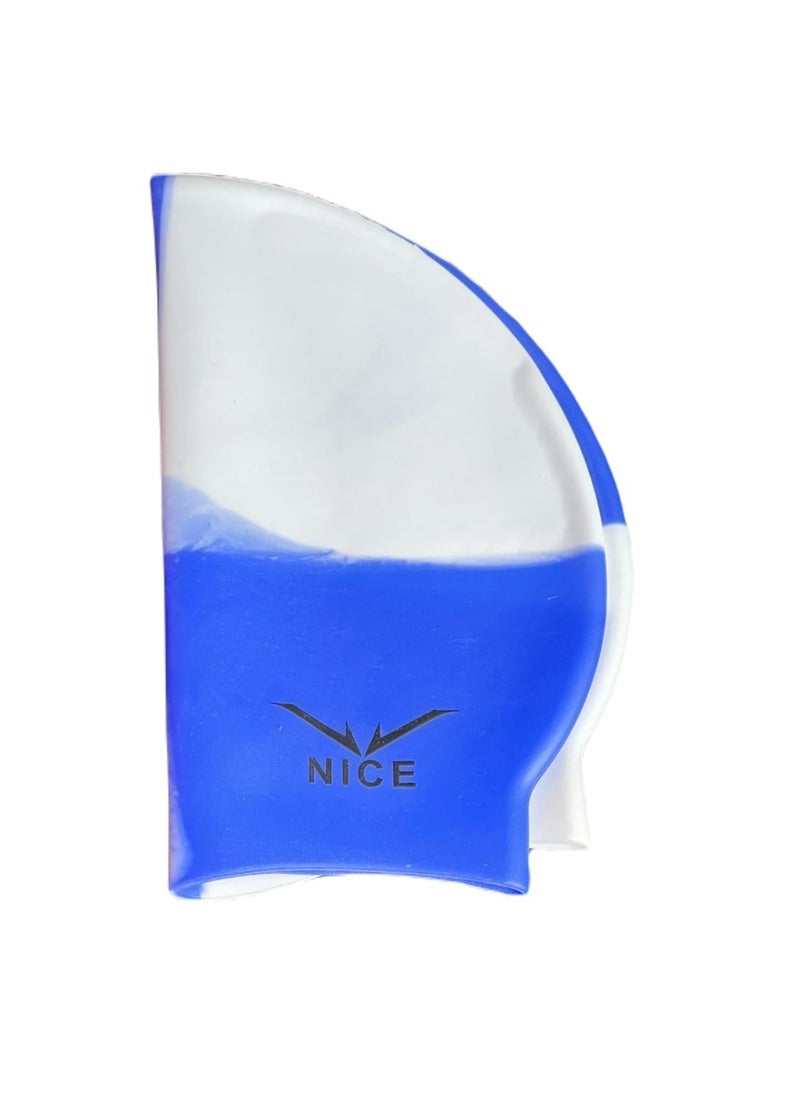 NICE Go Swim Kids Swim Cap by Qshop®️, Durable Silicone Swim Cap for Toddler Boys and Girls, Waterproof Swim Caps, Comfortable Kids Swim Caps with Simple Design for Long and Short Hair, Ponytail  - Image 3
