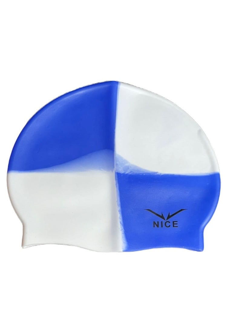 NICE Go Swim Kids Swim Cap by Qshop®️, Durable Silicone Swim Cap for Toddler Boys and Girls, Waterproof Swim Caps, Comfortable Kids Swim Caps with Simple Design for Long and Short Hair, Ponytail  - Image 4