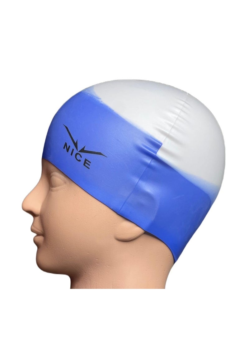 NICE Go Swim Kids Swim Cap by Qshop®️, Durable Silicone Swim Cap for Toddler Boys and Girls, Waterproof Swim Caps, Comfortable Kids Swim Caps with Simple Design for Long and Short Hair, Ponytail  - Image 2