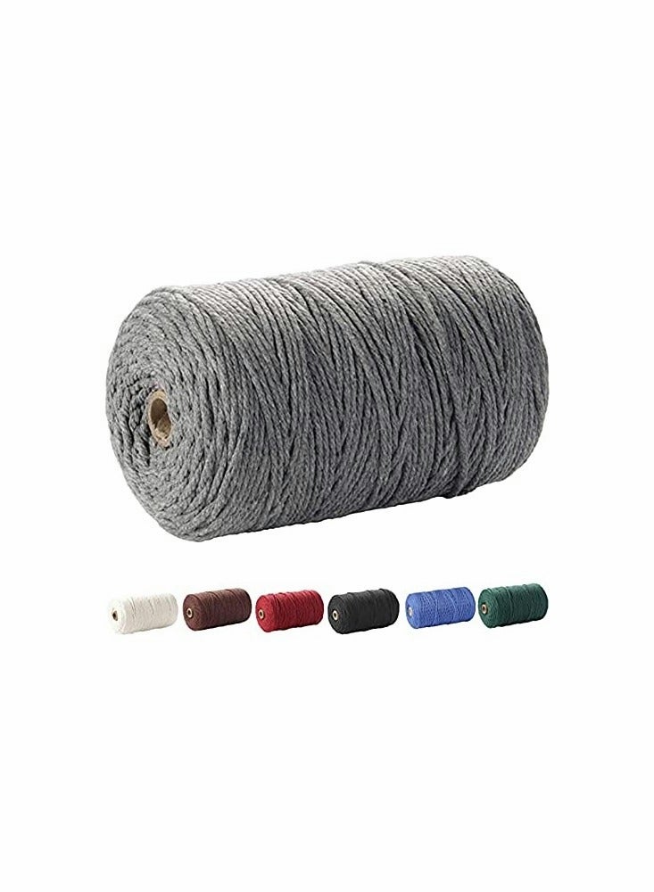 KASTWAVE حبل ماكرامي، حبل قطن 3 مم × 220 ياردة (حوالي 200 متر) 4 خيوط ملTwisted من القطن الطبيعي 100% حبل ناعم غير مصبوغ - Image 1
