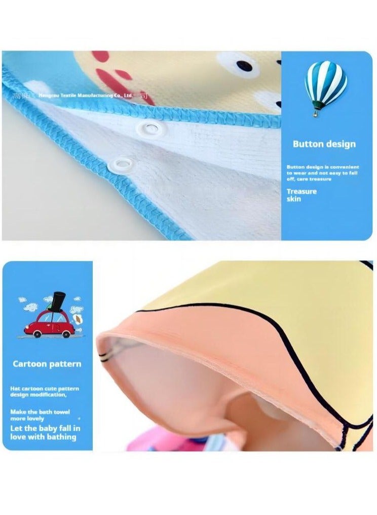 Baby Hooded Towel with Unique Animal Design Ultra Soft Thick Cotton Bath Towel for Newborn Highly Absorbent Bathrobe Blanket Toddlers Shower Gifts for Newborns or Adolescents - Image 4